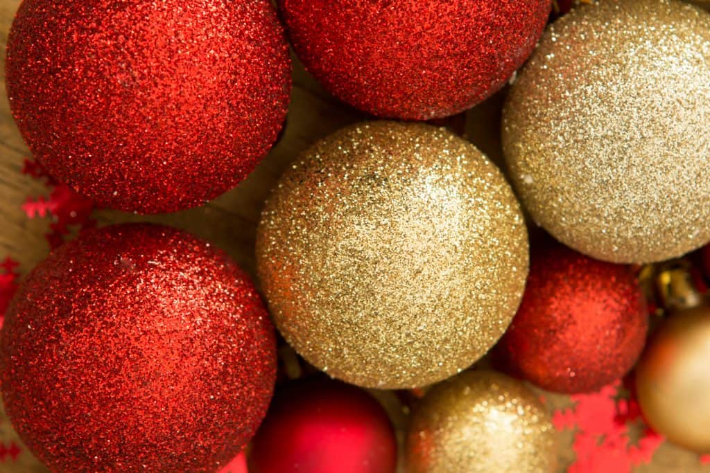 Christmas glitter balls ornaments