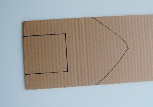 Draw your boat shape on one end and a rectangle on the other