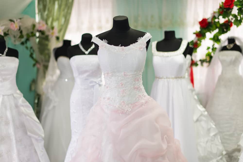 wedding dress and bridesmaid dresses 
