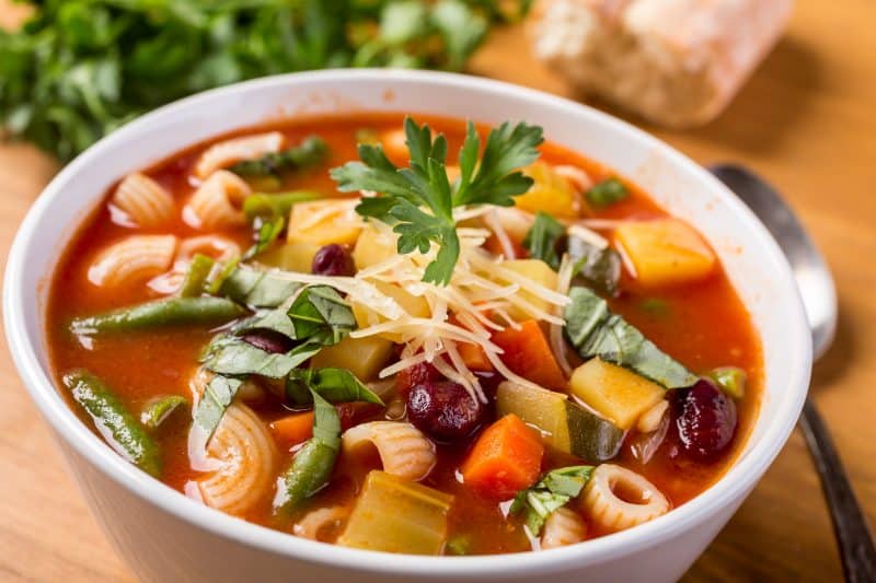 Minestrone Soup with Pasta, Beans and Vegetables - Living On The Cheap