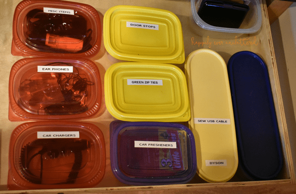 Finding a cheap and efficient way to organize is easy when you use containers you already have.