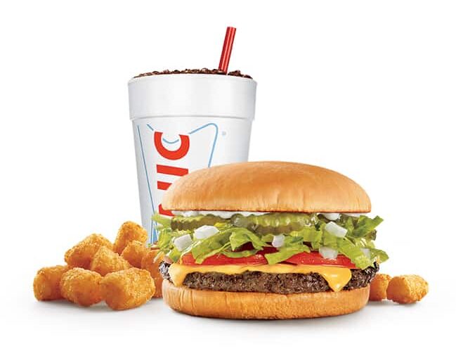 Great deals at Sonic - Meal deal with cheeseburger, tater tots, and drink