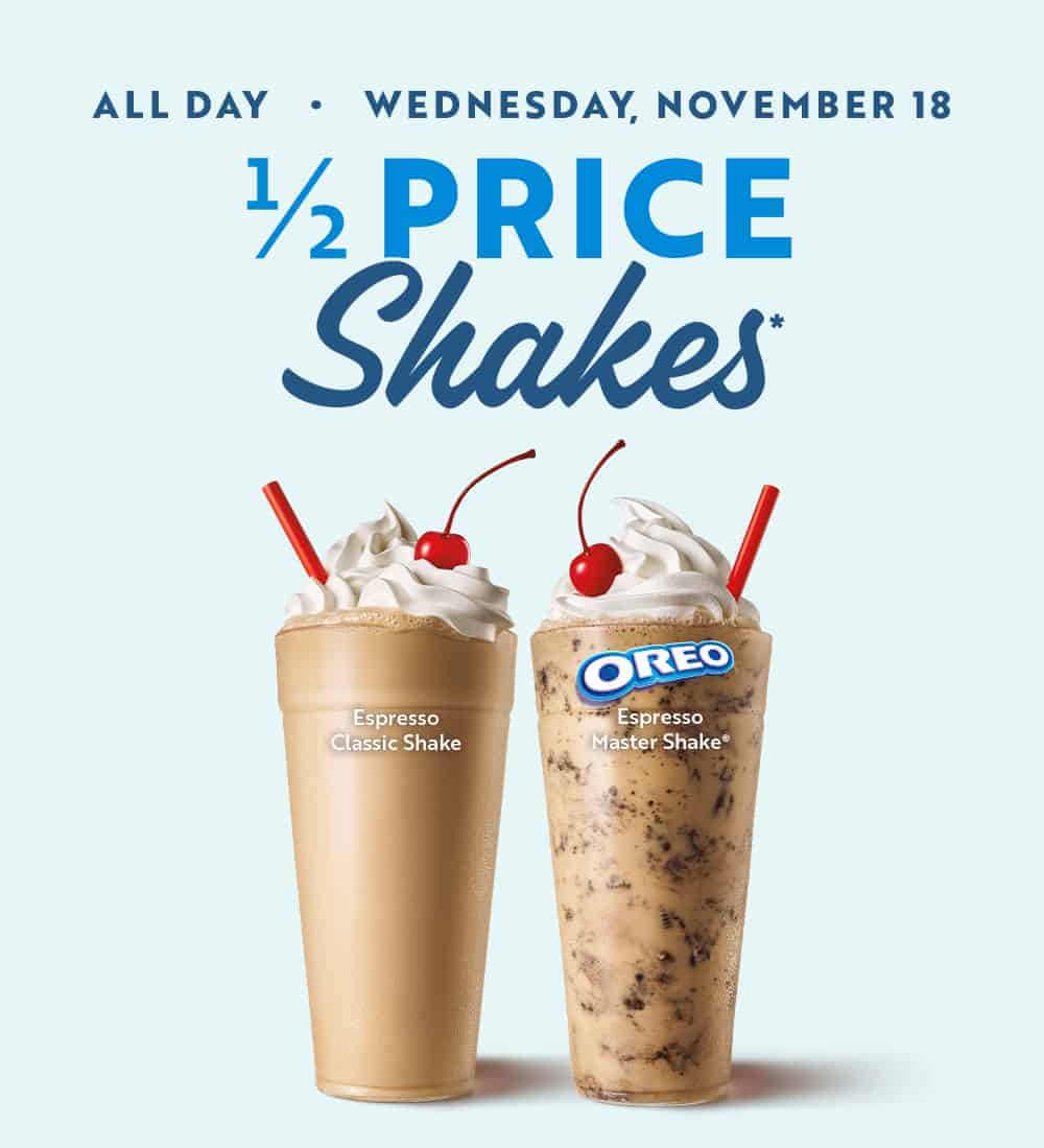 Sonic DriveIn Get halfprice shakes on November 18 Living On The Cheap
