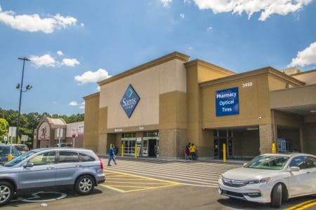 exterior of Sam's Club warehouse store