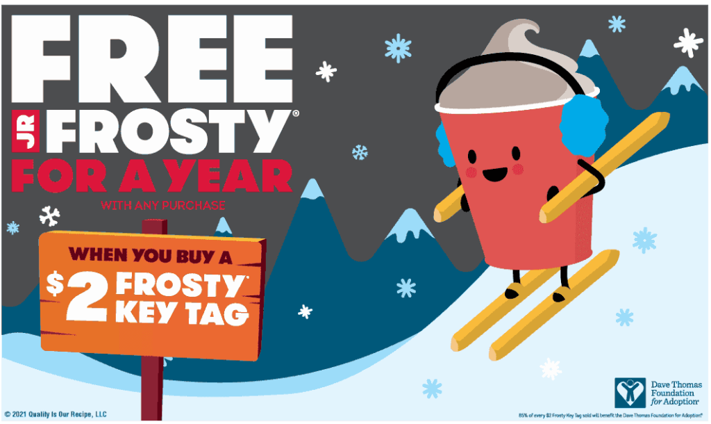 Wendy's 2 Frosty Key Tag gets free Frosty throughout 2022 Living On The Cheap