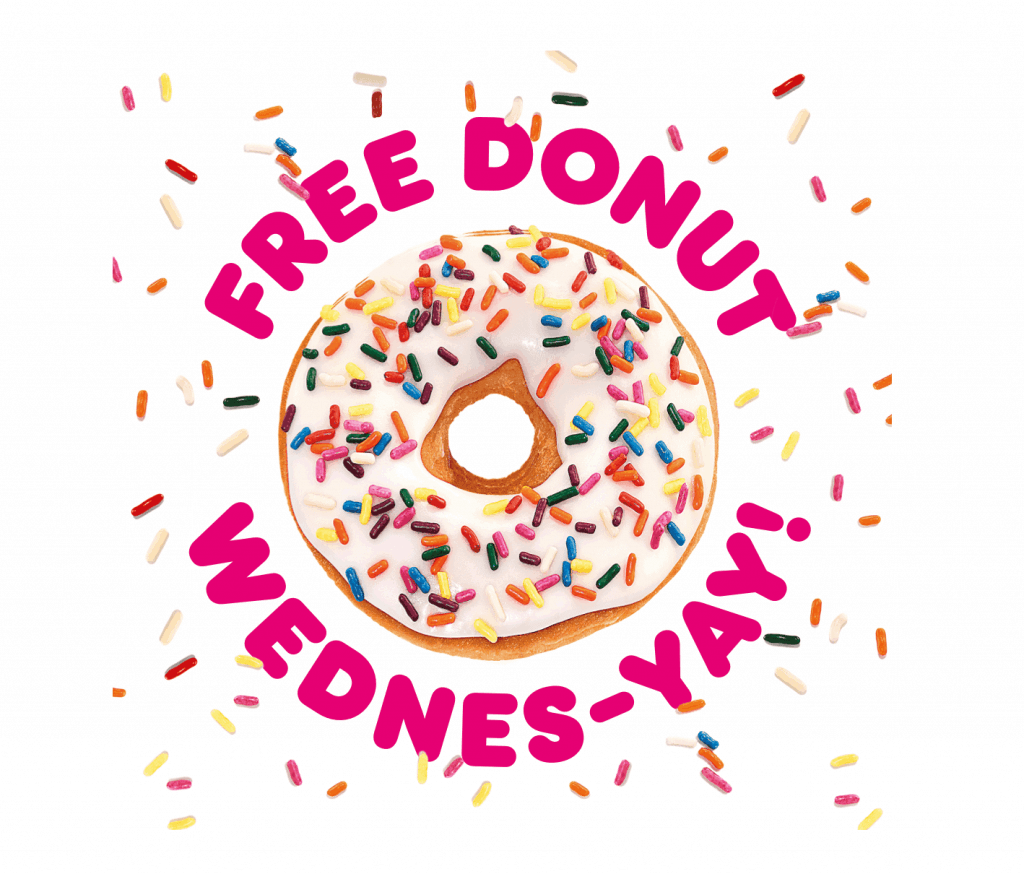 Get free donut every Wednesday at Dunkin' Living On The Cheap