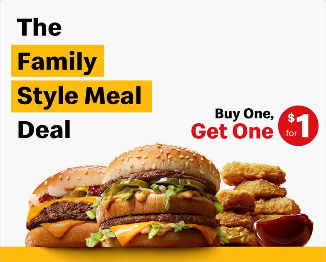 McDonald's offers buyonegetone for 1 deal on 3 menu favorites