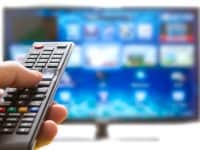 television remote pointing at smart tv apps