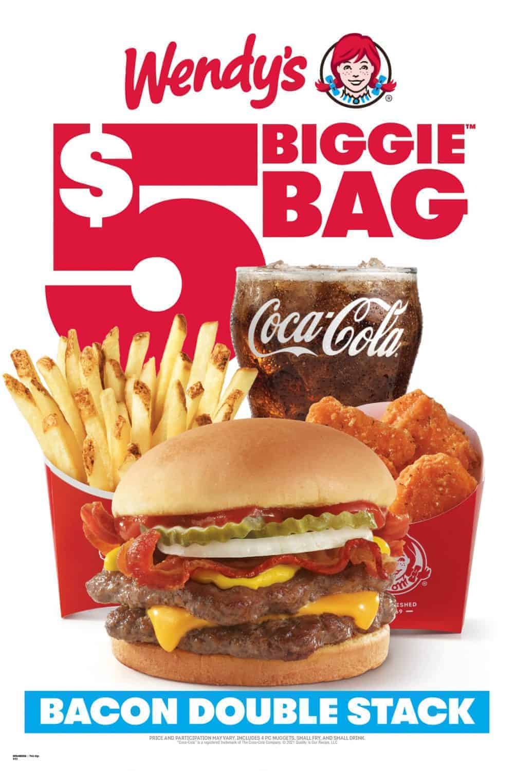 Wendy's offers 5 Biggie Bag with 4 items Living On The Cheap