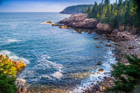 Seashore at Acadia National Park in Maine.