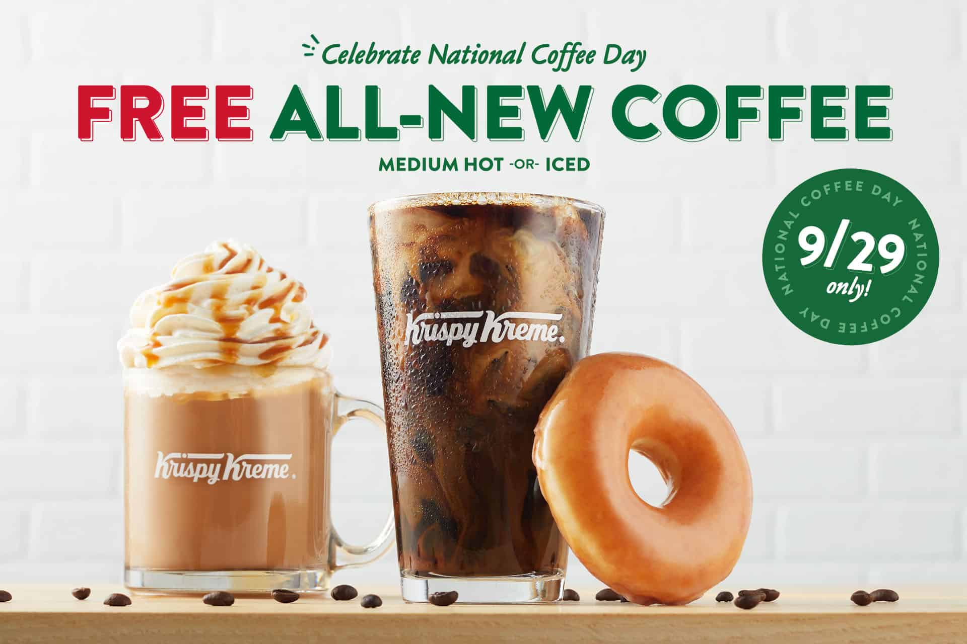 Enjoy free coffee and 2 dozen doughnuts at Krispy Kreme on National