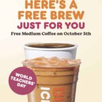 Educators enjoy free coffee at Dunkin’ on World Teachers’ Day
